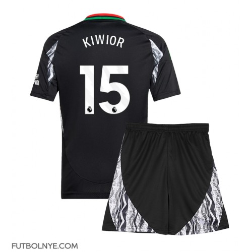 Camiseta Arsenal Jakub Kiwior #15 Visitante Equipación para niños 2024-25 manga corta (+ pantalones cortos)